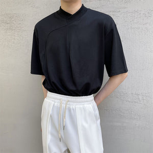 Simple Stand Collar Short Sleeve T-Shirt