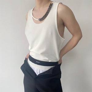 Metal Chain Decoration Camisole Vest