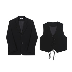 Lace-up Vest Blazer