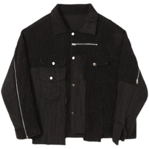 Irregular Frayed Large Pocket Jacket