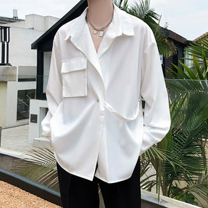 Thin Point Collar Big Pocket Shirt