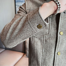 Load image into Gallery viewer, Check Lapel Casual Short Jacket
