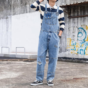 Loose Straight Leg Multi-Pocket Cargo Overalls