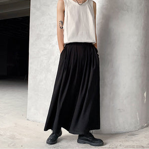 Loose Wide Leg Big Flare Cropped Hakama