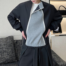 Load image into Gallery viewer, Contrast Panel Zip Cropped Jacket
