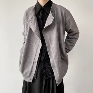 Round Neck Double Breasted Cardigan