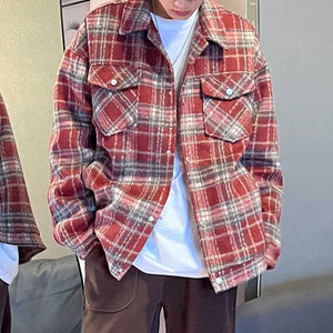 Vintage Plaid Lapel Jacket