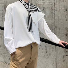 Load image into Gallery viewer, Striped Stitching Long-sleeved Shirt
