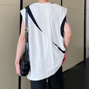 Black And White Patchwork Vest