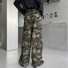 Load image into Gallery viewer, American Retro Wide Leg Camo Pants
