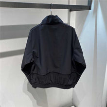 Load image into Gallery viewer, Black Stand Collar Casual Jacket
