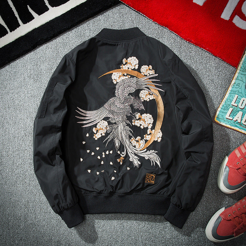 Phoenix Embroidered Bomber Jacket