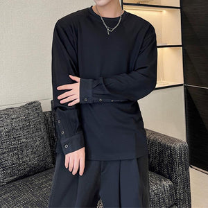 Cuffs Slits Long Sleeve T-Shirts