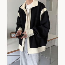 Load image into Gallery viewer, Retro Lapel Knit Colorblock Loose Jacket
