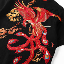 Load image into Gallery viewer, Phoenix Embroidered Short Sleeve Lapel T-Shirt
