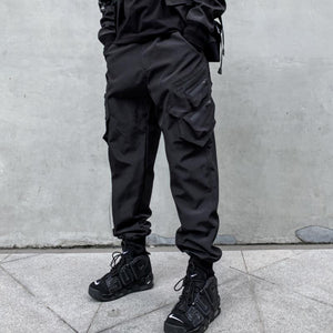 Functional Style Simple Black Cargo Pants