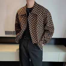 Load image into Gallery viewer, Checkerboard Lapel Cropped Jacket
