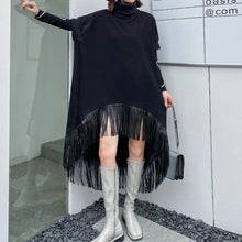 Load image into Gallery viewer, Vintage Turtleneck Tassel Dress
