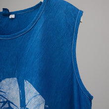 Load image into Gallery viewer, Blue Bamboo Cotton Linen Print Tank Top
