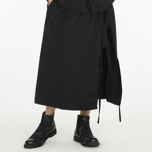 Loose Tie Wide-Leg Culottes