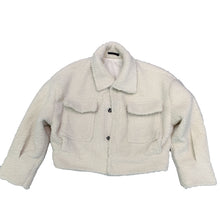 Load image into Gallery viewer, Plush Cropped Lapel Padded Jacket
