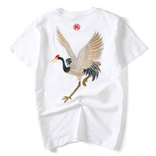 Load image into Gallery viewer, Crane Embroidered Short Sleeve T-Shirt
