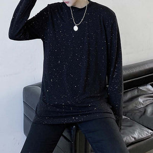 Dark Glitter Sequin Long Sleeve T-Shirt