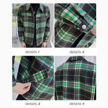 Load image into Gallery viewer, Vintage Green Check Short Jacket
