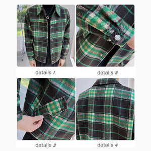 Vintage Green Check Short Jacket