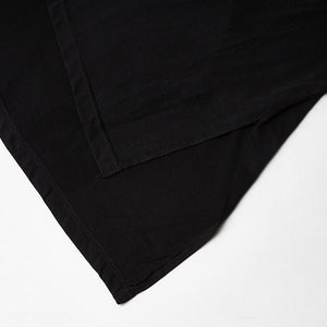 Black Crew Neck Mid Length T-Shirt