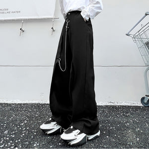 Metal Chain Trim Suit Trousers