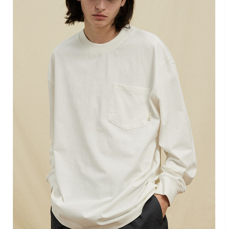 Cotton Basic Crew Neck Long Sleeve T-Shirt