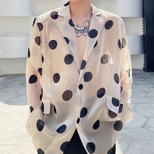 Load image into Gallery viewer, Sheer mesh polka-dot loose blazer
