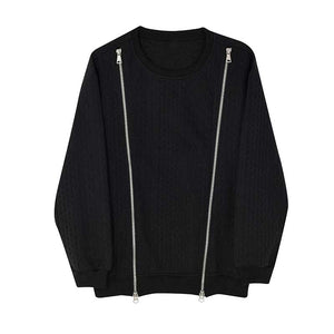Autumn Dark Zipper Slit Sweater