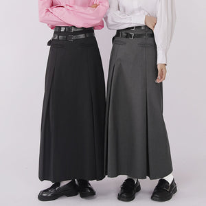 A-line Suit Skirt With Double Belt