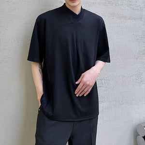 Simple Stand Collar Short Sleeve T-Shirt