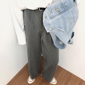 Drape Loose Straight Leg Casual Pants