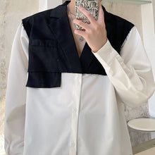 Load image into Gallery viewer, V-Neck Contrast Panel Long Sleeve Shirt
