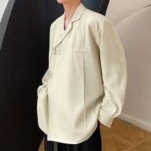 Load image into Gallery viewer, Buttoned Diagonal Cuban Collar Shirt
