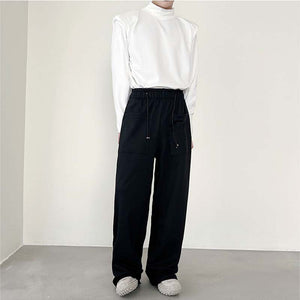 Loose Simple Drawstring Pocket Pants