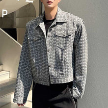 Load image into Gallery viewer, Houndstooth Lapel Cropped Jacket
