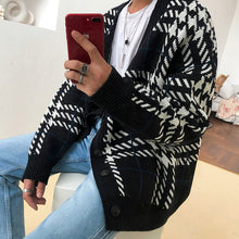 Load image into Gallery viewer, Plaid Loose Knitted Sweater Cardigan
