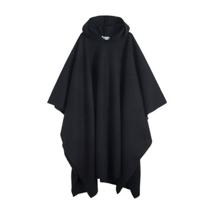 Vintage Long Thin Pleated Hoodie Cape