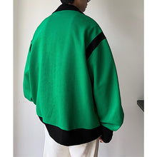 Load image into Gallery viewer, Retro Lapel Knit Colorblock Loose Jacket
