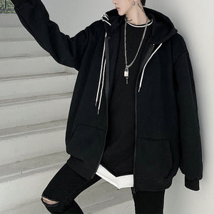 Loose Hooded Cardigan Jacket Coat