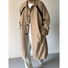 Load image into Gallery viewer, Thin Colorblock Lapel Mid-Length Trench Coat
