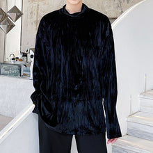 Load image into Gallery viewer, Pleated Velvet Half Turtleneck Metal Chain Top
