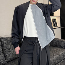 Load image into Gallery viewer, Contrast Panel Zip Cropped Jacket
