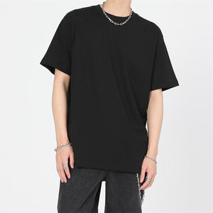 Simple Solid Color Cotton Slim Fit Short Sleeve T-Shirt