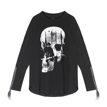 Load image into Gallery viewer, Dark Skull Print Slim Fit Long Sleeve Top
